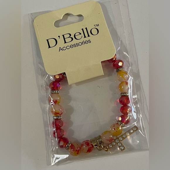 NEW D’BELL Beaded Bracelet with Cross Charm - Picture 2 of 4
